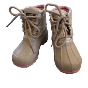 Sperry Toddler Girls Port Boot Gray/Pink Size 7